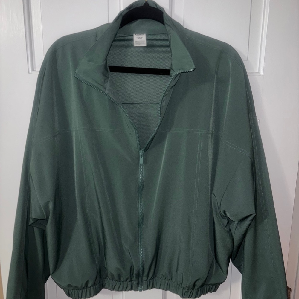 PINK Green Zip-Up Jacket